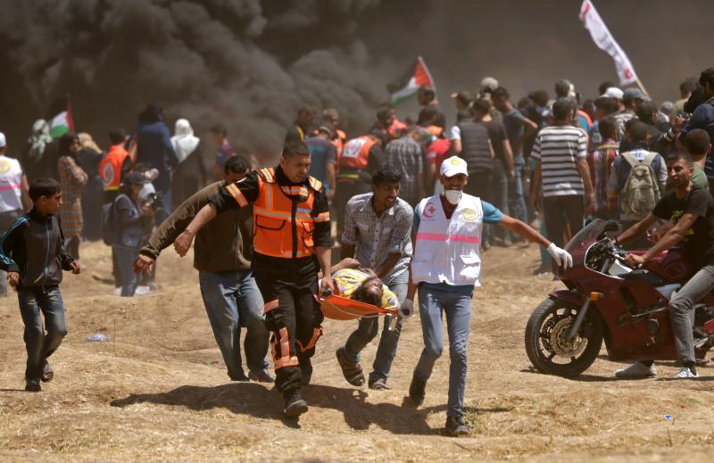 Más de cuarenta muertos y más de un millar de fallecidos en Gaza, en las protestas contra la embajada de EE UU en Jerusalén