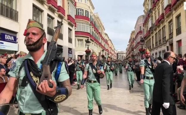 Imagen de archivo del desfile de La Legión por la calle Larios el pasado Jueves Santo. 