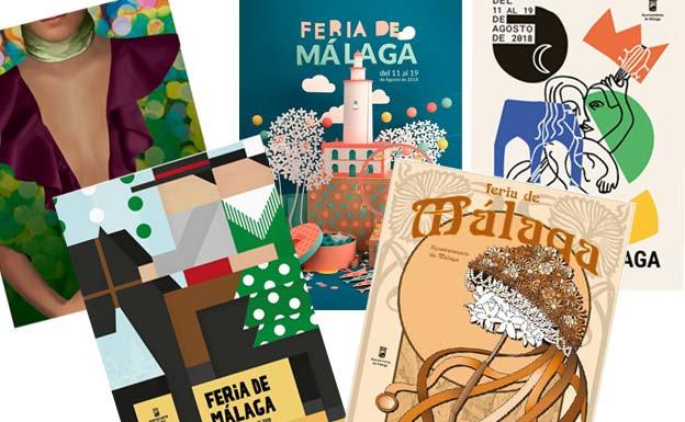 Cinco carteles optan a ser la imagen de la Feria de Málaga y tú puedes decidir cuál