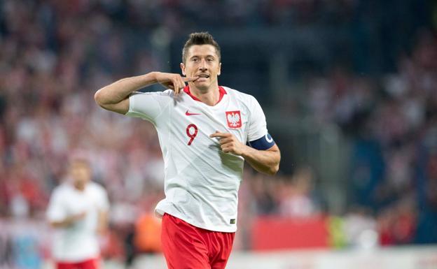 Robert Lewandowski celebra un gol. 