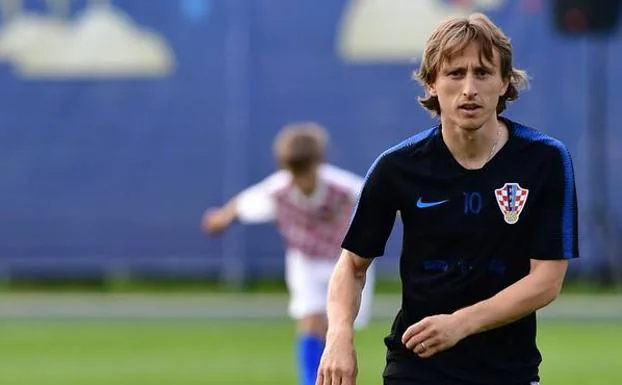 Luka Modric, en un entrenamiento con Croacia. 