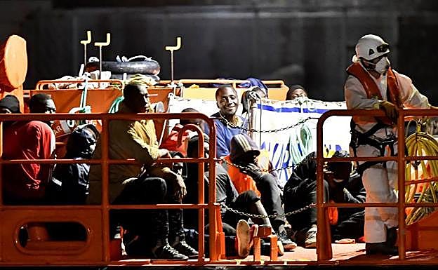 Inmigrantes rescatados. 