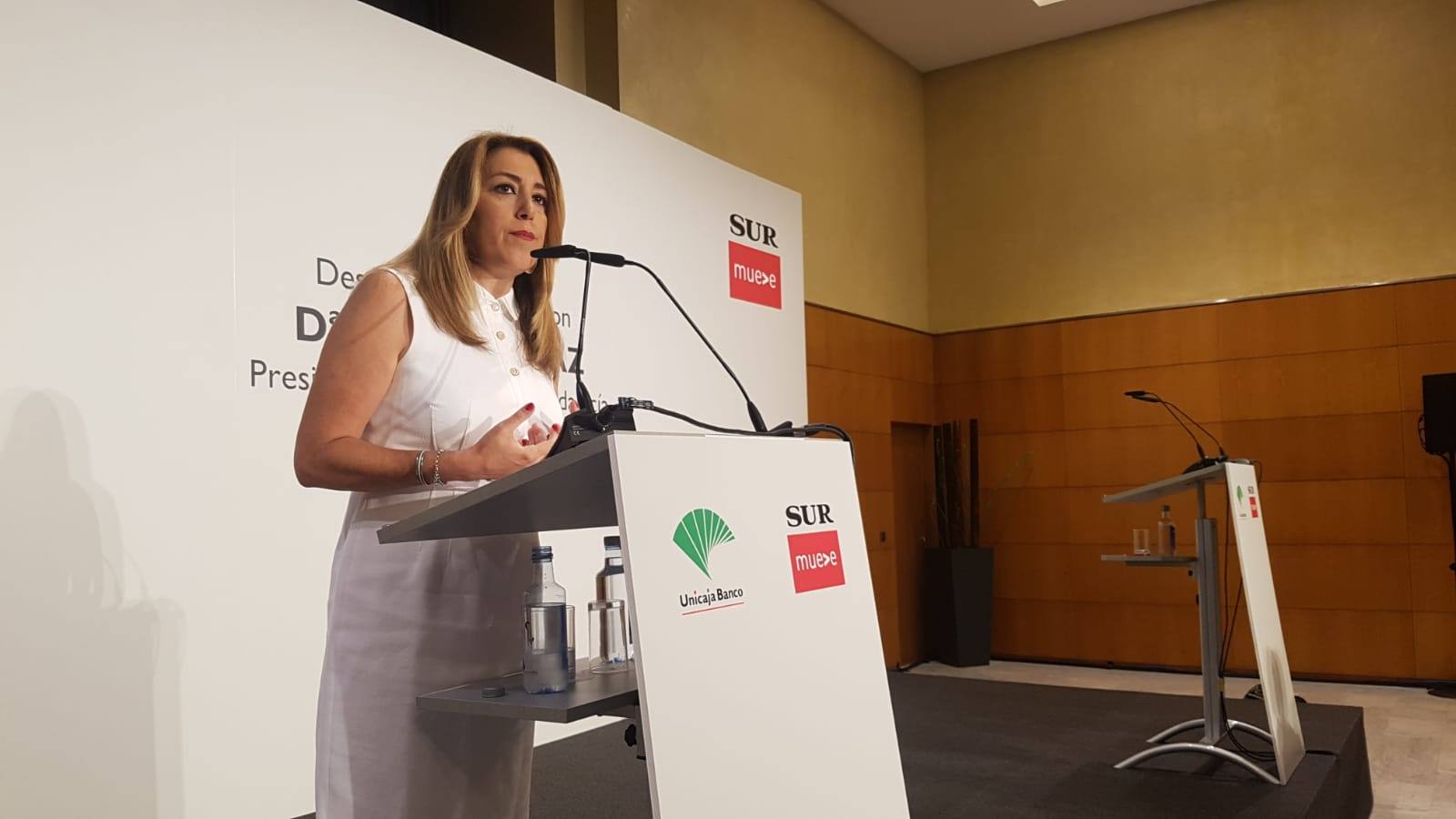 Susana Díaz, ayer en el encuentro organizado por SUR.