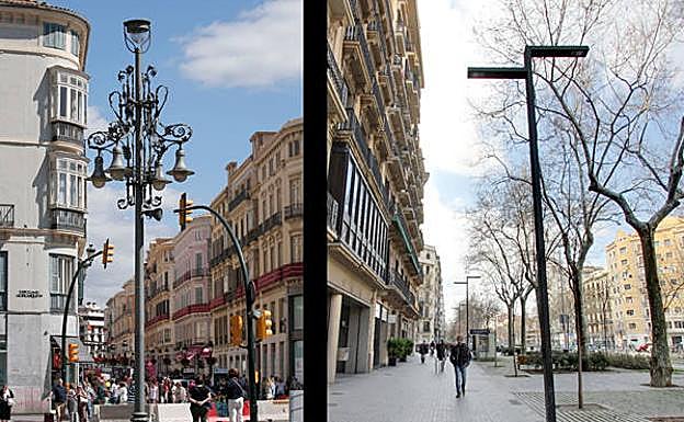 Farolas que existen en la Alameda y tipo de farola que se quería implantar. 