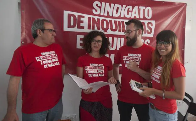 Miembros del Sindicato de Inquilinas e Inquilinos de Málaga.