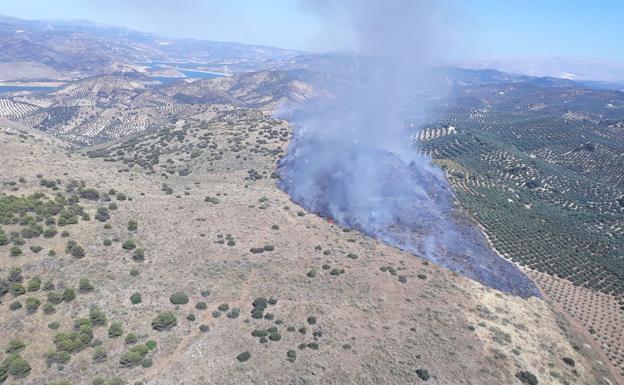 Estabilizado un incendio forestal en Cuevas de San Marcos
