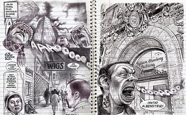 Una de las primeras páginas del cómic 'Lo que más me gustan son los monstruos'.