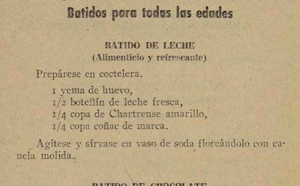 Una de las recetas de batidos. 