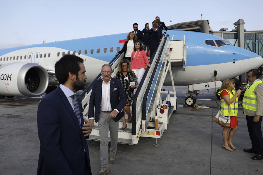 Un avión de la touroperadora TUI llevará el nombre de Costa del Sol por todo el mundo. La aeronave ha sido bautizada en el aeropuerto de Málaga.