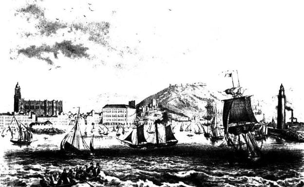Ilustración del siglo XIX del Puerto, por donde entró la enfermedad