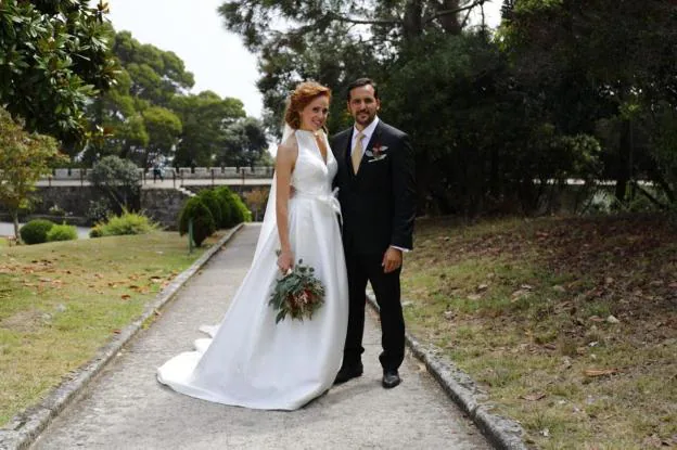 La pareja, tras la ceremonia. 