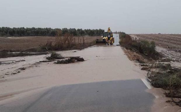 Carretera de Cartaojal, inundada. 