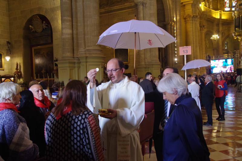 La capital vive un histórico acontecimiento. La previsión de lluvia desluce el seguimiento fuera de la basílica, donde hay numerosas sillas vacías