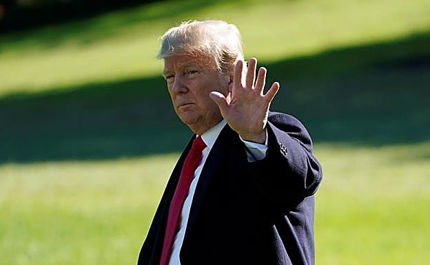 Donald Trump, en los jardines de la Casa Blanca