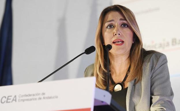 Susana Díaz, ayer en Málaga