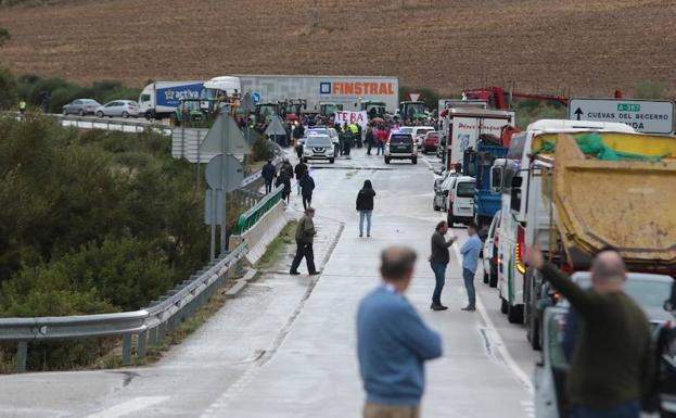 Vecinos afectados por el temporal cortan la carretera de Ronda en protesta por la falta de respuesta del Gobierno