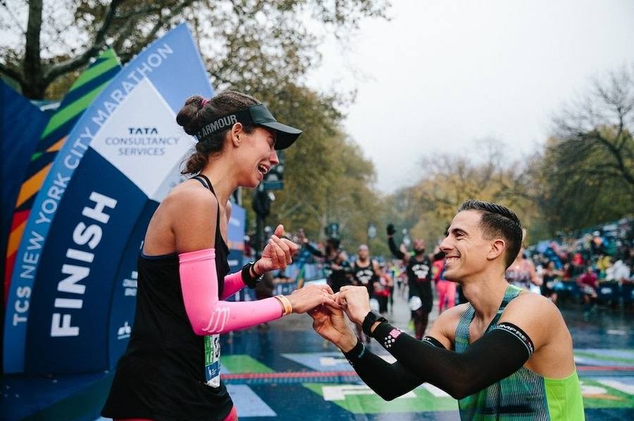 Fotos: Así pidió matrimonio a su novia tras correr la Maratón de Nueva York