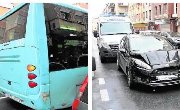 Estado de los vehículos tras el accidente. 