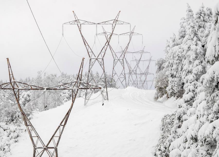 Los efectos del temporal de frío y nieve han llegado a Asturias, al Sistema Central y han dejado un manto blanco en Sierra Nevada