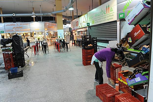 Plaza central interior del Mercado Central de Marbella. 