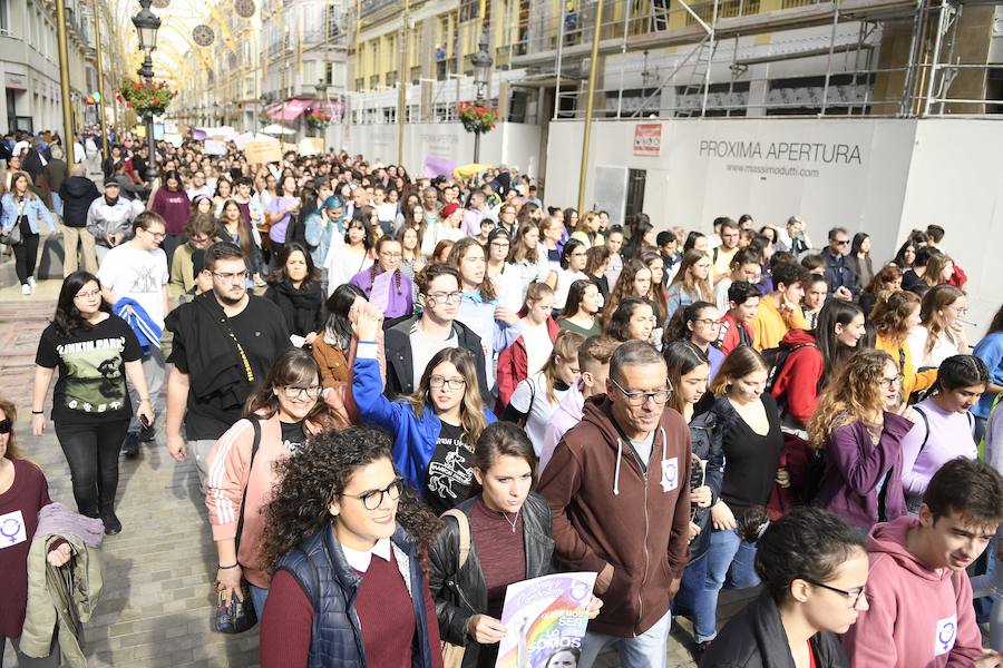 En algunos institutos de la capital el paro es casi total. A mediodía ha tenido lugar la concentración de estudiantes en la plaza de la Constitución