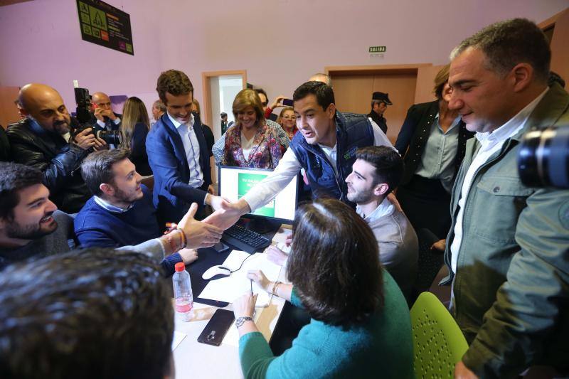 Pablo Casado y Juanma Moreno eligieron Málaga para sus primeros actos electorales