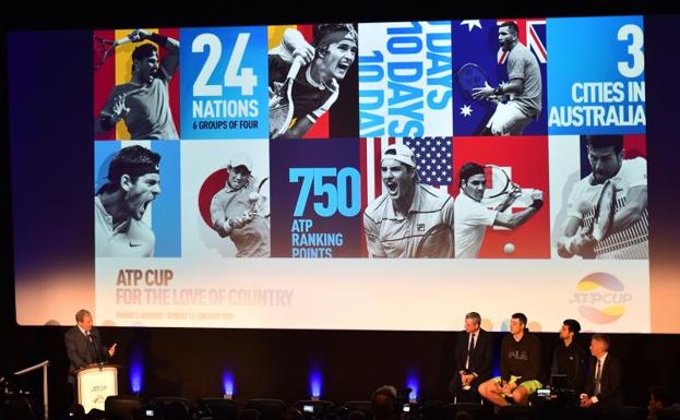 Presentación de la ATP Cup en el O2 de Londres. 
