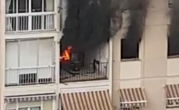 Incendio en un cuarto piso en la calle Unión