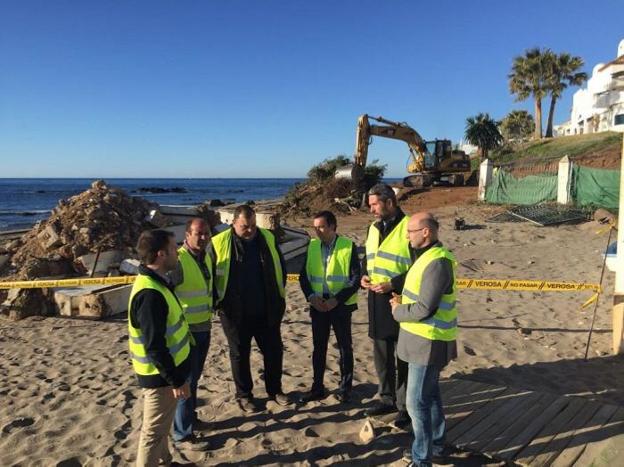 Maldonado, durante una visita a las obras de la Senda Litoral que se abrirá hoy al público. 