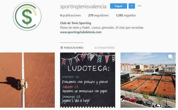 Así es la cuenta de Instagram del club de tenis que Beatriz M. ha falsificado.