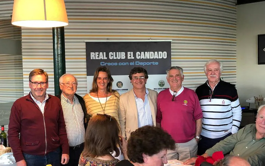 Final de la Liga Social de golf deEl Candado. En la foto, José Aldecoa, Francisco Ruiz, Inmaculada Gil, Manuel Calderón, Juan Mateo y José Luis Gallardo.