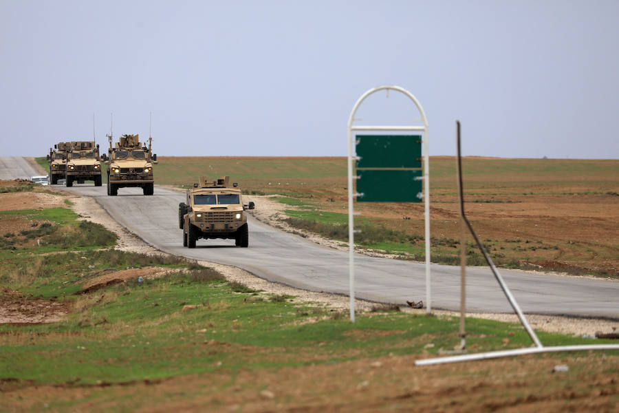 Tropas estadounidenses cerca de la frontera de Hasakah, Siria.