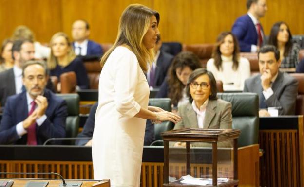 Susana Díaz, en el Parlamento.
