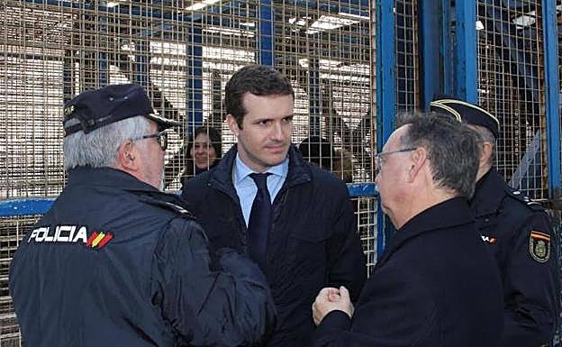 El presidente nacional del PP, Pablo Casado, en Ceuta.