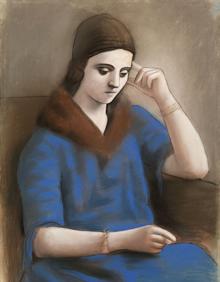 Imagen secundaria 2 - Arriba, Museo Ruso. 'Cénit' (1913), obra de Sonia Delaunay, perteneciente a la Colección Gmurzynska, figura entre los grandes reclamos de la programación. Abajo, a la izquierda, Museo Carmen Thyssen. 'Le chapeau en tulle' (c. 1909), de Xavier Gosé y procedente del Museo de Arte Jaume Morera. A la derecha, Museo Picasso Málaga. 'Olga pensativa' (1923) llegará procedente del Museo Picasso de París. 