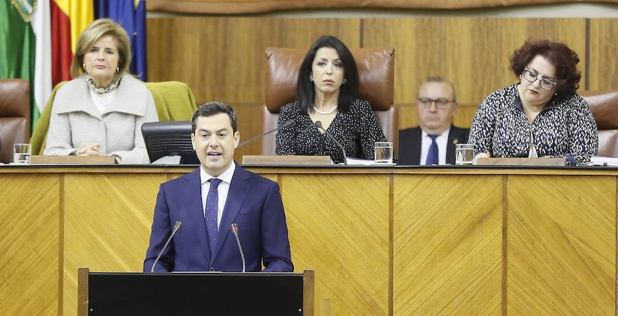 Juanma Moreno durante su discurso de investidura