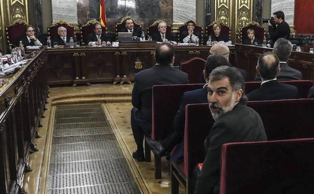 Jordi Cuixart, durante una de las sesiones del juicio del procés