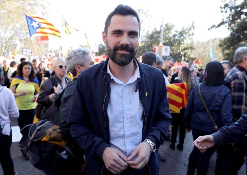Colectivos independentistas catalanes se han concentrado este sábdo en Madrid para 