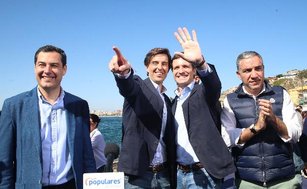Moreno, Montesinos, Casado y Bendodo, este mediodía, en los Baños del Carmen. 