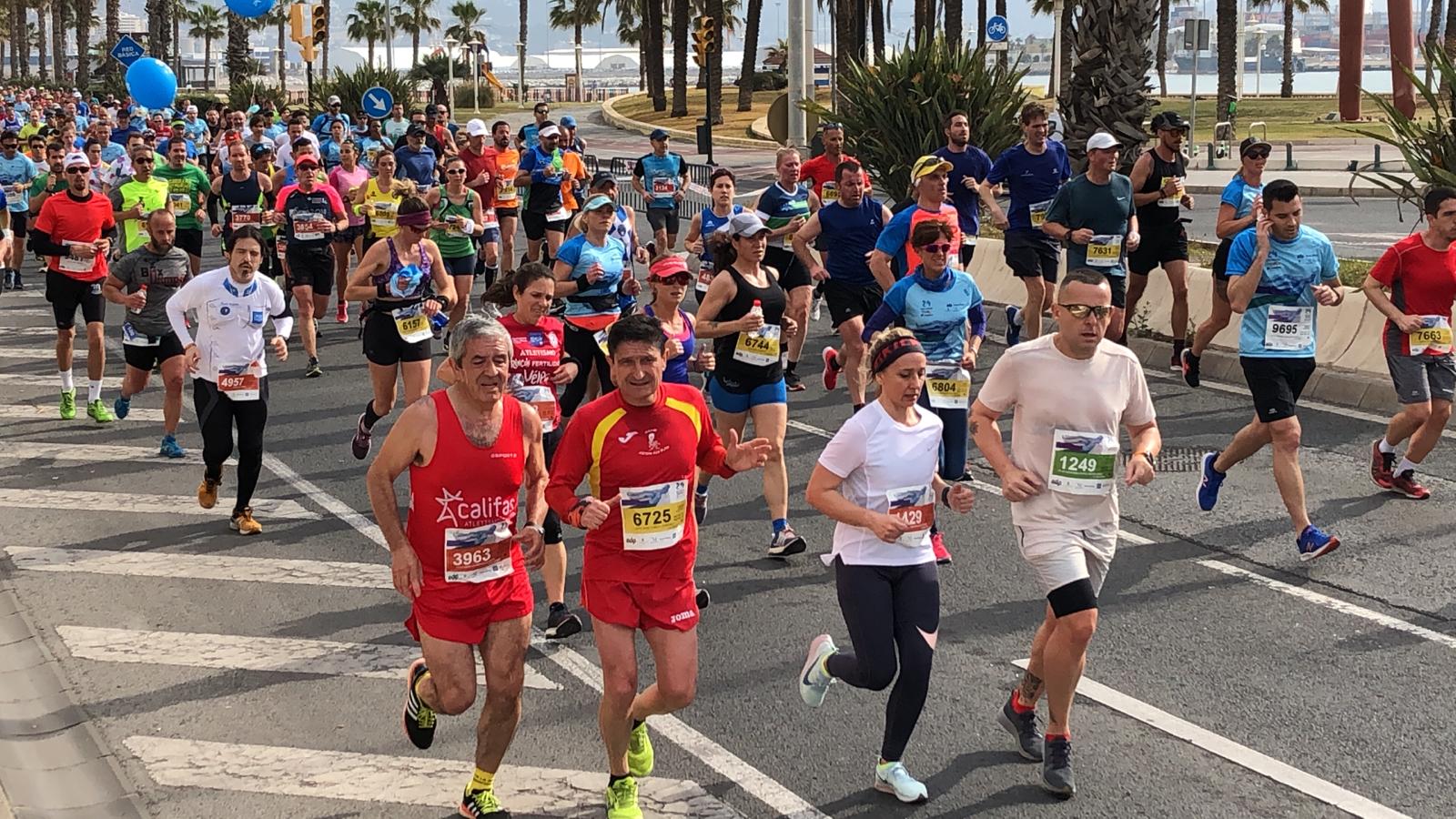 Más de 7.500 corredores participan en la 29ª edición de la Media Maratón Ciudad de Málaga.