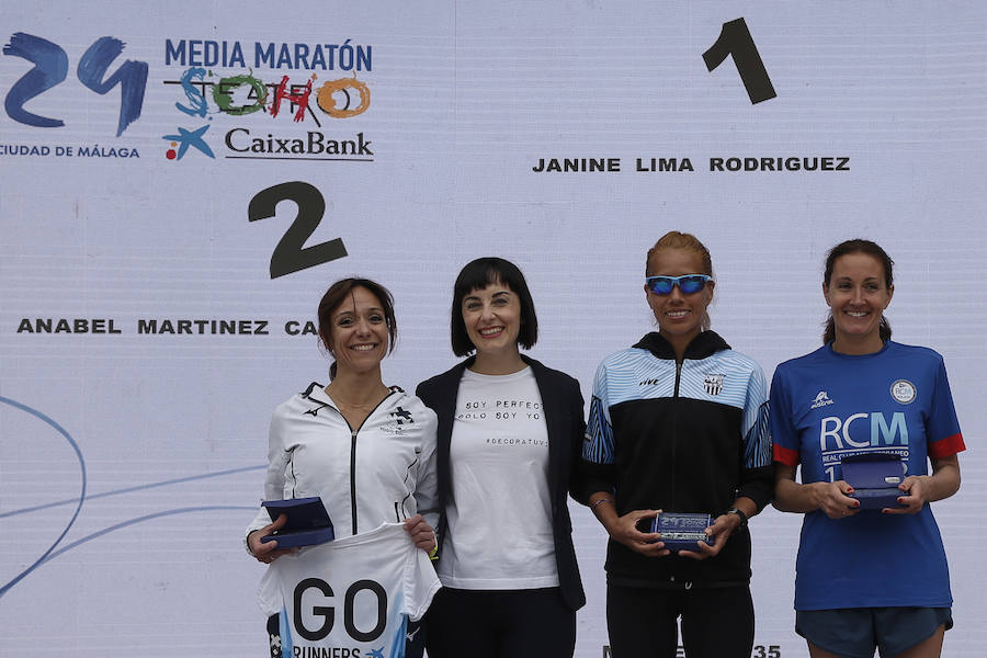 Podio Máster 35 femenino, Anabel Martínez, Janine Lima y Maite Moreno.