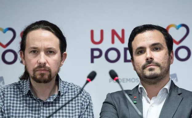 Iglesias y Garzón en un acto conjunto.