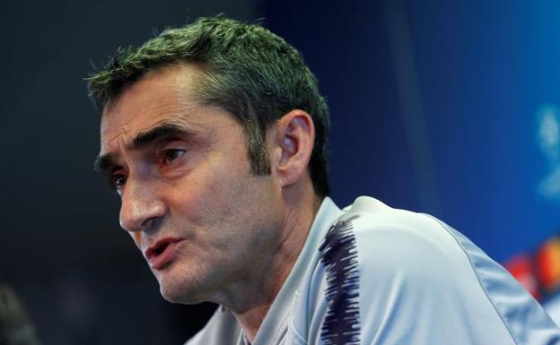 Ernesto Valverde, en la rueda de prensa previa al Barcelona-United.