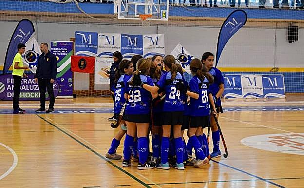 El equipo en el Campeonato andaluz de hockey sala alevín. 