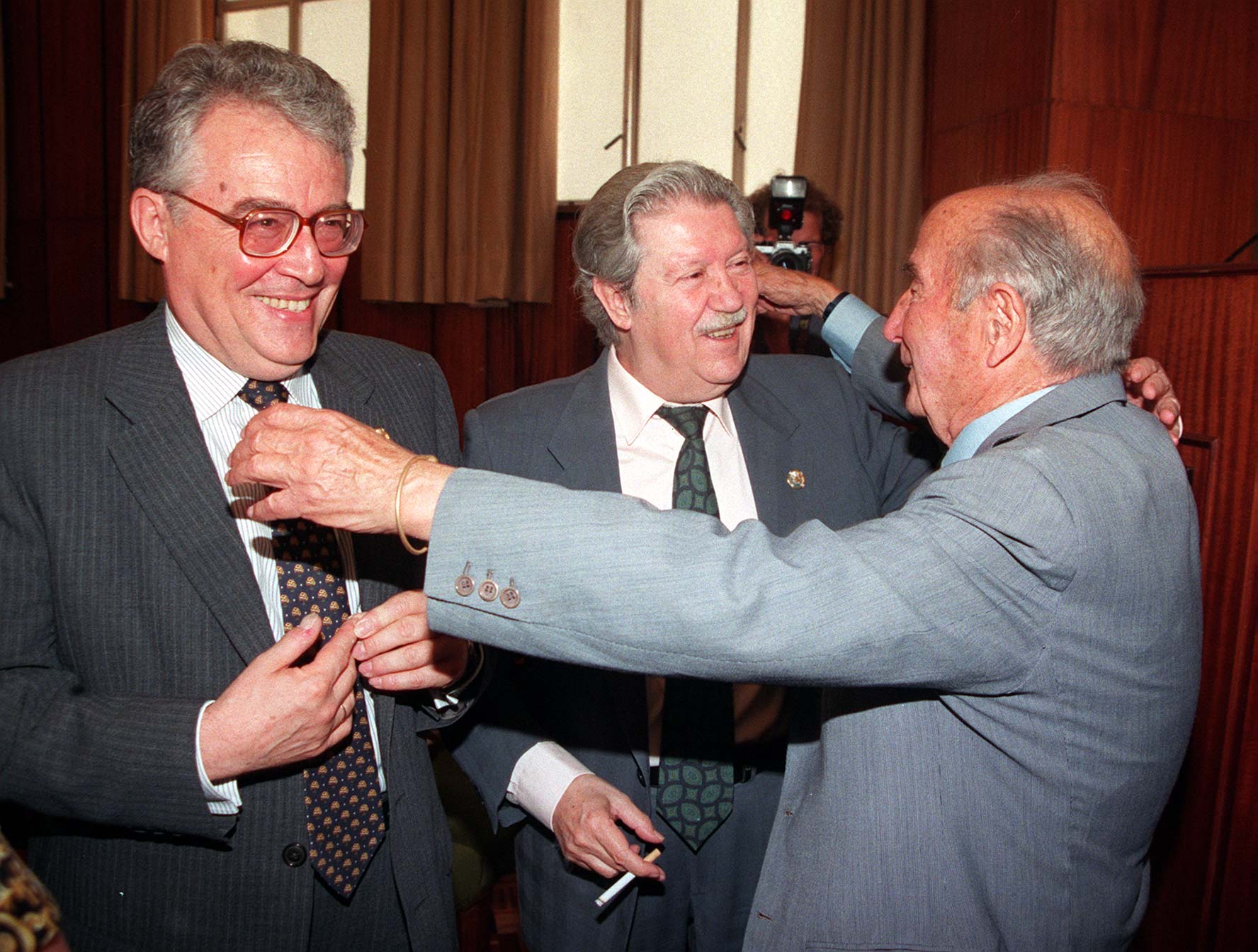 Alcántara, con Rafael González Gallarza y Antonio Muñoz Rojas.