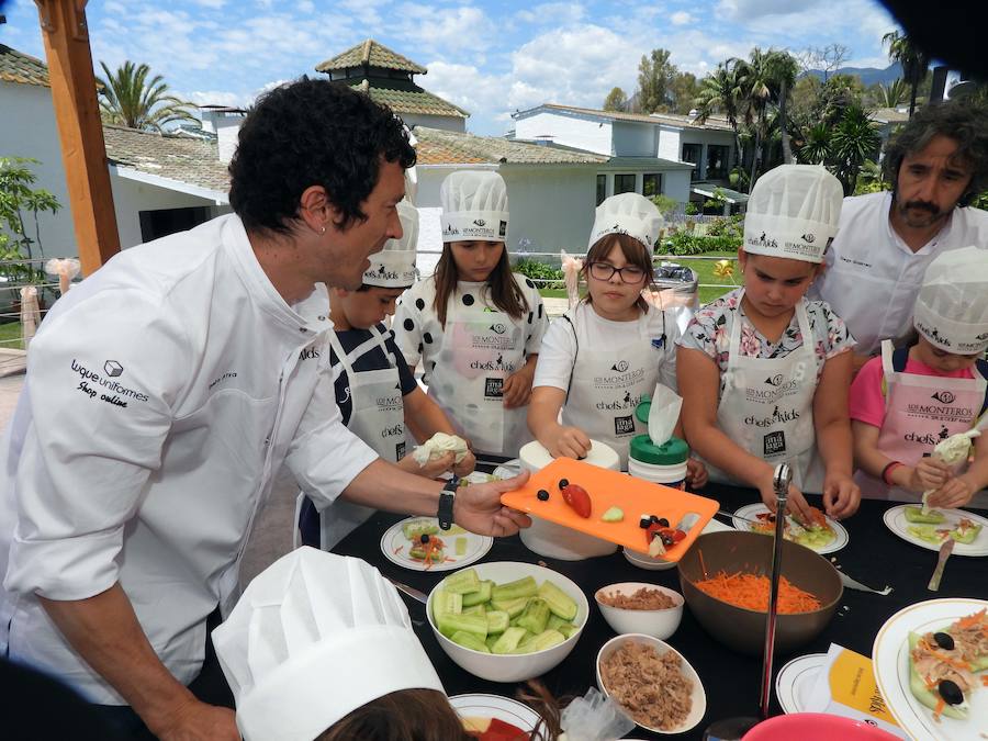 Casi 150 niños de varios colegios de Marbella y de la  Fundación Andrés Olivares  han podido disfrutar de unos divertidos talleres impartidos por 26 chefs de todo el país, que suman 47 estrellas Michelin. 