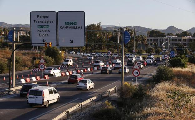 Situación a la entrada al PTA a primera hora de esta mañana.