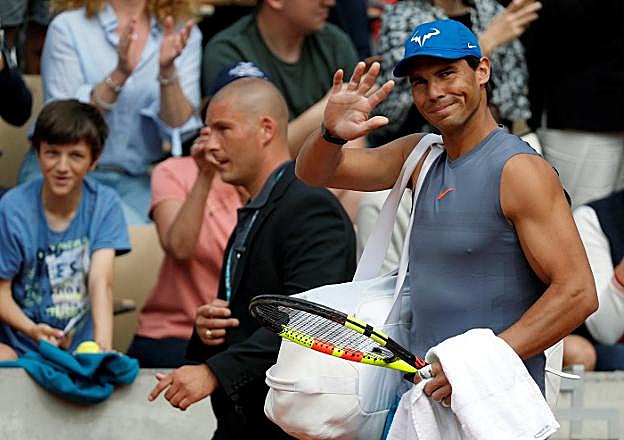 Nadal, ayer en las pistas de Roland Garros. :: reuters
