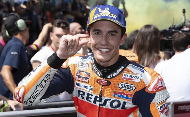 Marc Márquez, al finalizar la carrera del GP de Italia.