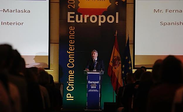 El ministro durante el acto en Málaga. 